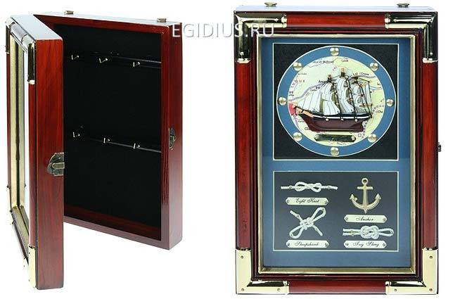 Коллаж-ключница Парусник 30*7*20см 104-073 фото 1 &mdash; Egidius.ru