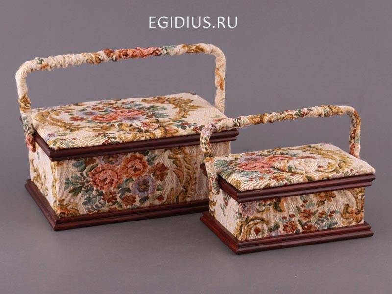 Набор шкатулок для рукоделия из 2 шт. 28*20*13/20*14*10 см. 317-208 фото 1 &mdash; Egidius.ru