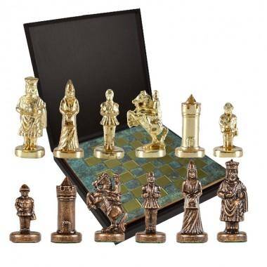 Шахматный набор &quot;Византийская Империя&quot;  (патинирован. мет. доска 20х20, дер. короб, фигуры золото/бронза) 31-0813 — Egidius.ru