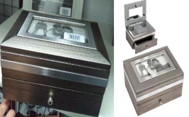 Шкатулка-фоторамка ювелирная Moretto 2-ярусная 19*11*15см   115-536 фото 1 — Egidius.ru