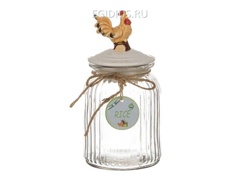 Банка для сыпучих продуктов "рис" 11*11*22 см.1000 мл. 330-940 фото 1 — Egidius.ru
