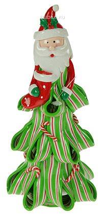 Новогодняя композиция с подсветкой Дед Мороз 8*8*17см 150-507 фото 1 — Egidius.ru