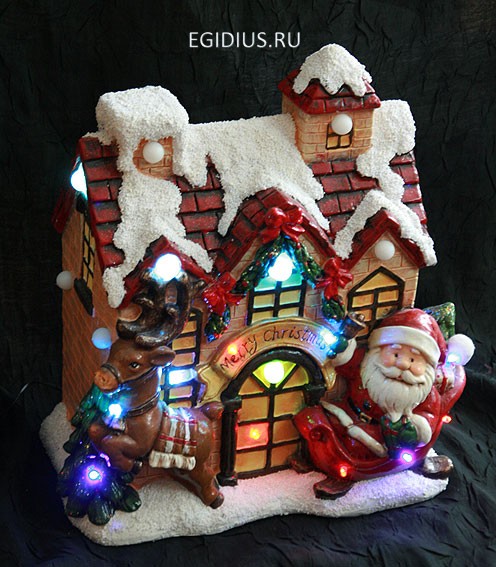 Новогодняя композиция Дом Деда Мороза с подсветкой 35*20*43см  150-562 фото 1 &mdash; Egidius.ru
