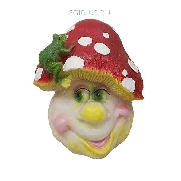 Садовая фигура из полистоуна (Гриб с лягушкой L23W22H27 см) 81-6272 фото 1 — Egidius.ru