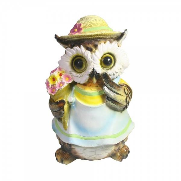 Фигура для дачи "Филин в шляпке с букетом" L10W9,5H15 81-6831 фото 1 — Egidius.ru