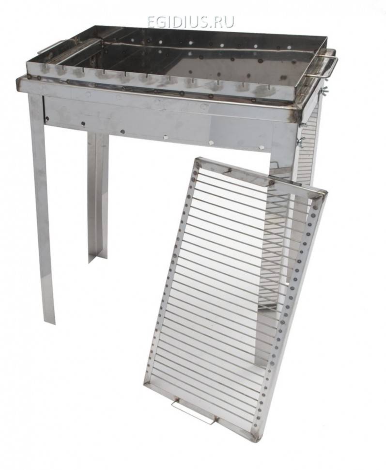 Мангал из нержавейки + решетка барбекю 600*300*150 1,5мм 675-101 фото 1 &mdash; Egidius.ru
