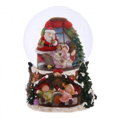 Снежный шар механический с музыкой &quot;Дед Мороз&quot; D10 см, L10,5 W11 H14,5 см 80-0958 — Egidius.ru