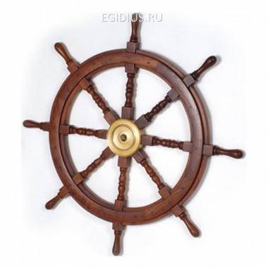 Штурвал корабельный, дерево, диам. 93 см 700-557 — Egidius.ru