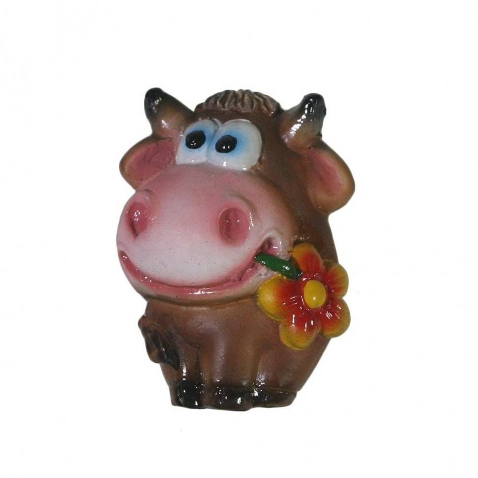 Магнит Теленок с цветочком ( коричневый) L2W3,5H4,5 82-1800 фото 1 &mdash; Egidius.ru