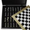 Шахматный набор "Ренессанс"  (черн-бел. с золотом мет. доска 36х36, дер. короб, фигуры золото/серебро) 31-0837 фото 2 — Egidius.ru