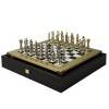 Шахматный набор "Ренессанс"  (черн-бел. с золотом мет. доска 36х36, дер. короб, фигуры золото/серебро) 31-0837 фото 3 — Egidius.ru