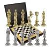 Шахматный набор "Ренессанс"  (черн-бел. с золотом мет. доска 36х36, дер. короб, фигуры золото/серебро) 31-0837 фото 5 — Egidius.ru