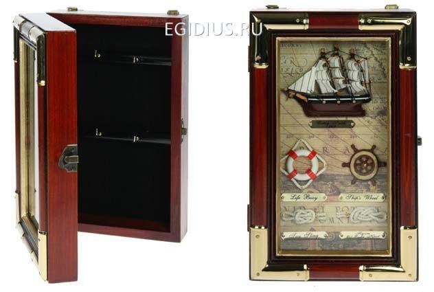 Коллаж-ключница Парусник 25*7*15см 104-074 фото 1 — Egidius.ru