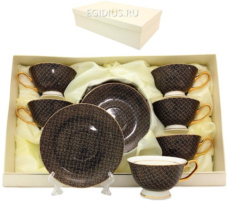 "Черная сетка" 12 пр. Чайный набор  600-610 фото 1 &mdash; Egidius.ru