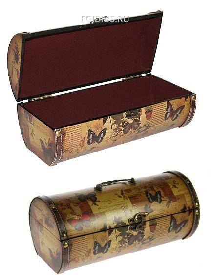 Шкатулка "Сундучок" под бутылку 33*11*13см  110-523 фото 1 — Egidius.ru