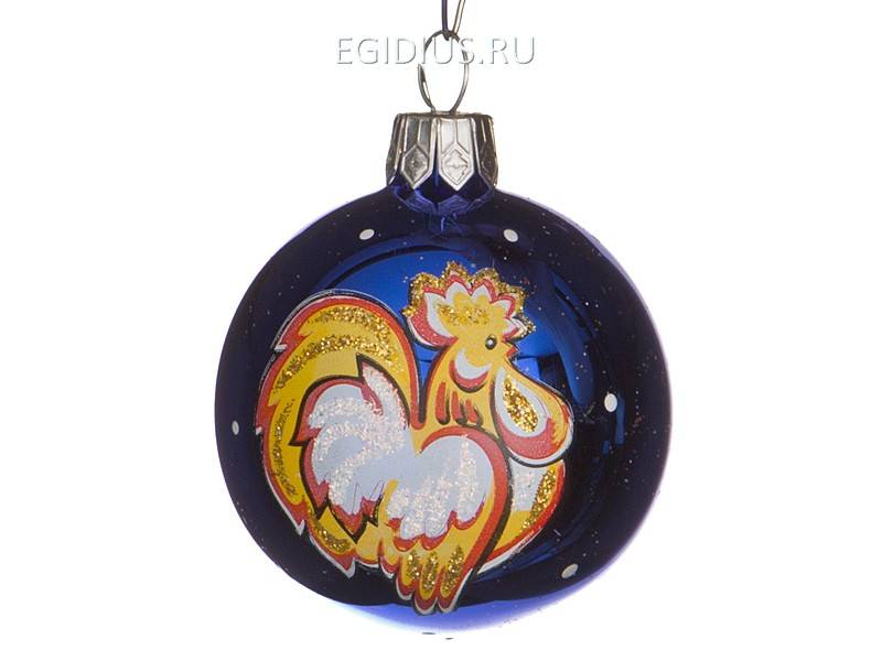 Шар-2 "восточный гороскоп петух" диаметр=5 см. 3 вида в ассортименте  330-912 фото 1 — Egidius.ru