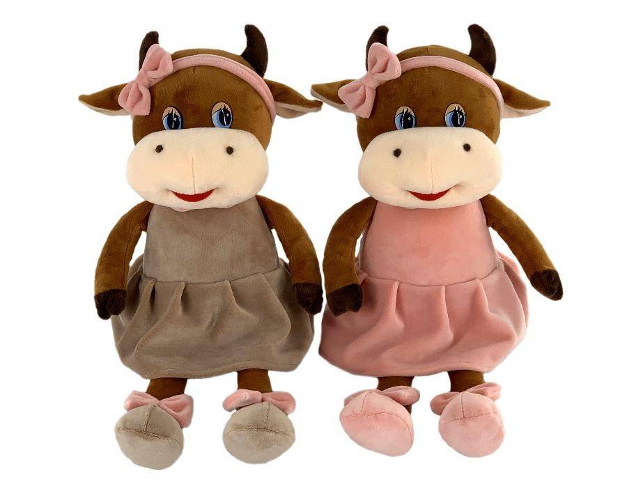 Упаковка для новогодних подарков 2021 Корова в платье 30/42см 2-1-148 фото 1 — Egidius.ru