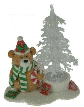 Новогодняя композиция с подсветкой Медвежонок 14*9*16см  150-508 фото 1 — Egidius.ru