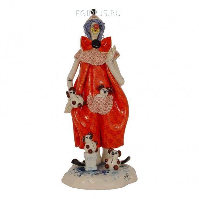 30074 Клоун с медвежатами h  26 см 705-230 фото 1 — Egidius.ru
