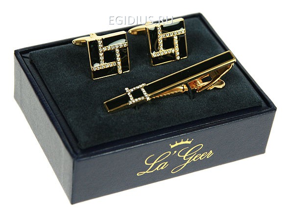 Подарочный набор "LA GEER": заколка для галстука, запонки  102-935 фото 1 &mdash; Egidius.ru
