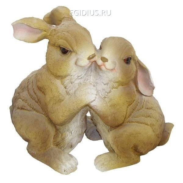 Садовая фигура из полистоунаДва зайкиL30W16H24см 81-6471 фото 1 — Egidius.ru