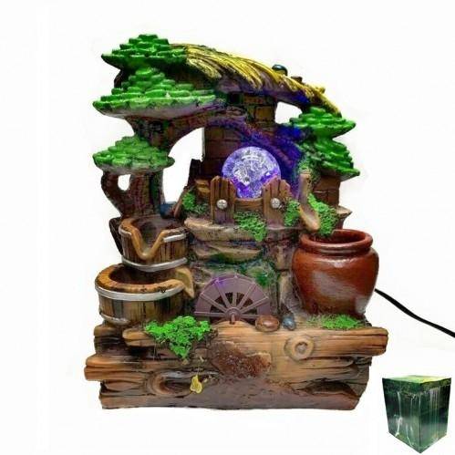Настольный фонтан  "Хижина с мельницей" 23*15*26см с подсветкой 3-1-001 фото 1 — Egidius.ru