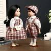Кукла коллекционная парочка набор 2 шт "Маша и Паша в нарядах в клеточку" 30 см 804-725 фото 2 — Egidius.ru