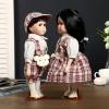 Кукла коллекционная парочка набор 2 шт "Маша и Паша в нарядах в клеточку" 30 см 804-725 фото 3 — Egidius.ru