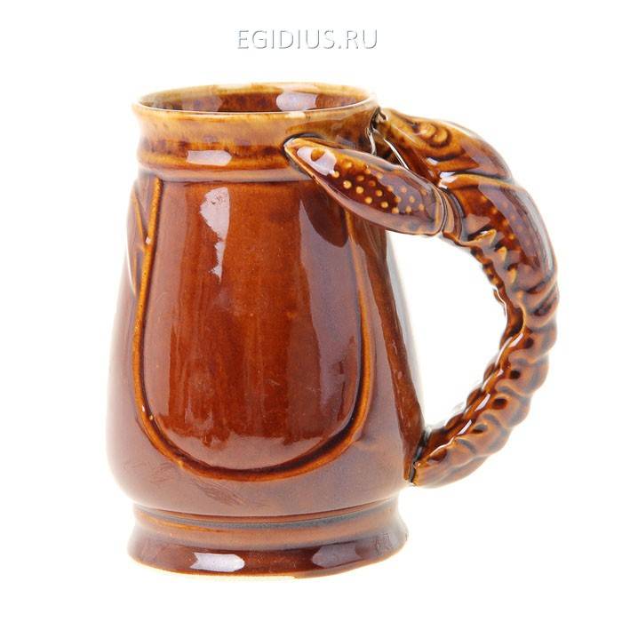 Кружка для пива "Рак" коричневый 1 л  804-101 фото 1 — Egidius.ru