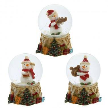 Стеклянный шар со снегом &quot;Снеговик&quot; D4,5 см, L5 W5 H6.3 см, 3в. 80-0960 — Egidius.ru