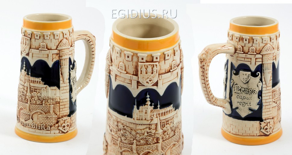 Пивная кружка коллекционная Замок в Праге 19см, 800мл  111-215 фото 1 — Egidius.ru