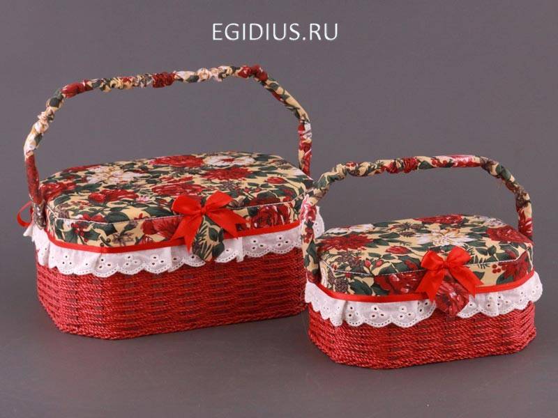 Набор шкатулок для рукоделия из 2 шт. 28*20*13/20*14*10 см. 317-209 фото 1 &mdash; Egidius.ru