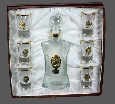 Подарочный набор для ликёра и водки Герб 29*29см 105-726 фото 1 — Egidius.ru