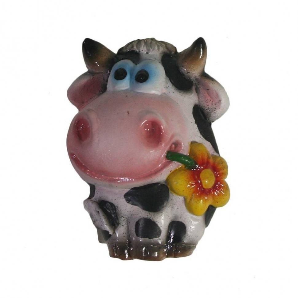 Магнит Теленок с цветочком (пятнистый) L2W3,5H4,5 82-1801 фото 1 &mdash; Egidius.ru