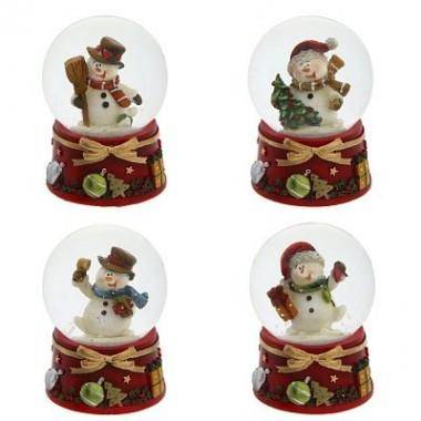 Стеклянный шар со снегом &quot;Снеговик&quot; D4,5 см, L4,5 W4,5 H6,5 см, 4в. 81-1102 — Egidius.ru