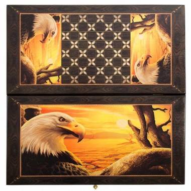 Настольная игра: Нарды + шашки Смоленские &quot;Орел&quot; средние 4-2-400 — Egidius.ru