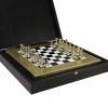Шахматный набор "Стаунтон, турнирные" (черно-бел. с золотом мет. доска 28х28, дер. короб, фигуры золото/серебро) 31-0814 фото 2 &mdash; Egidius.ru
