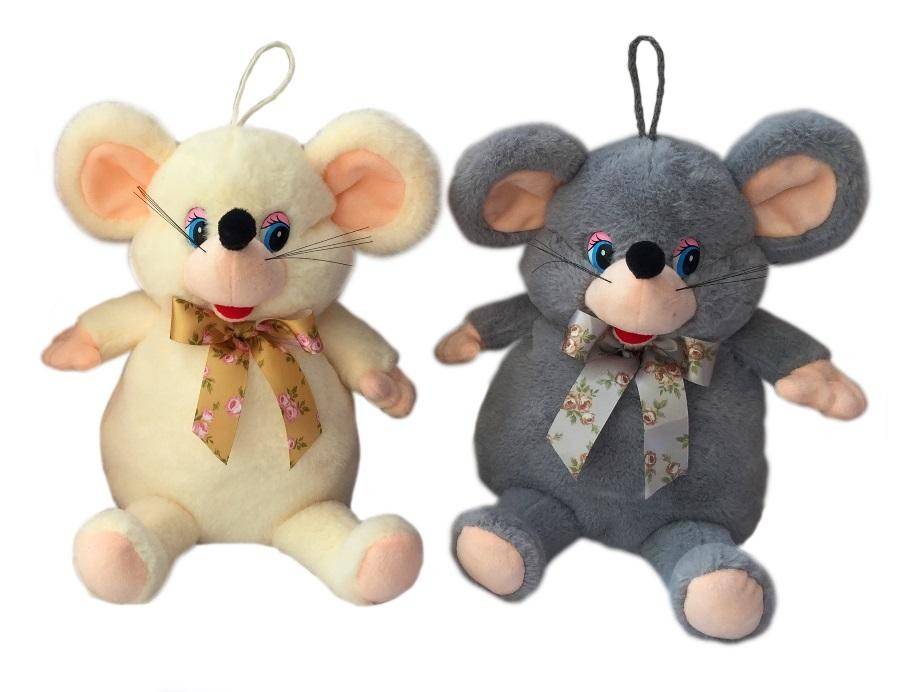 Упаковка для новогодних подарков Мышка с ленточкой 2 цвета 27(35) 700гр 2-1-025 фото 1 — Egidius.ru