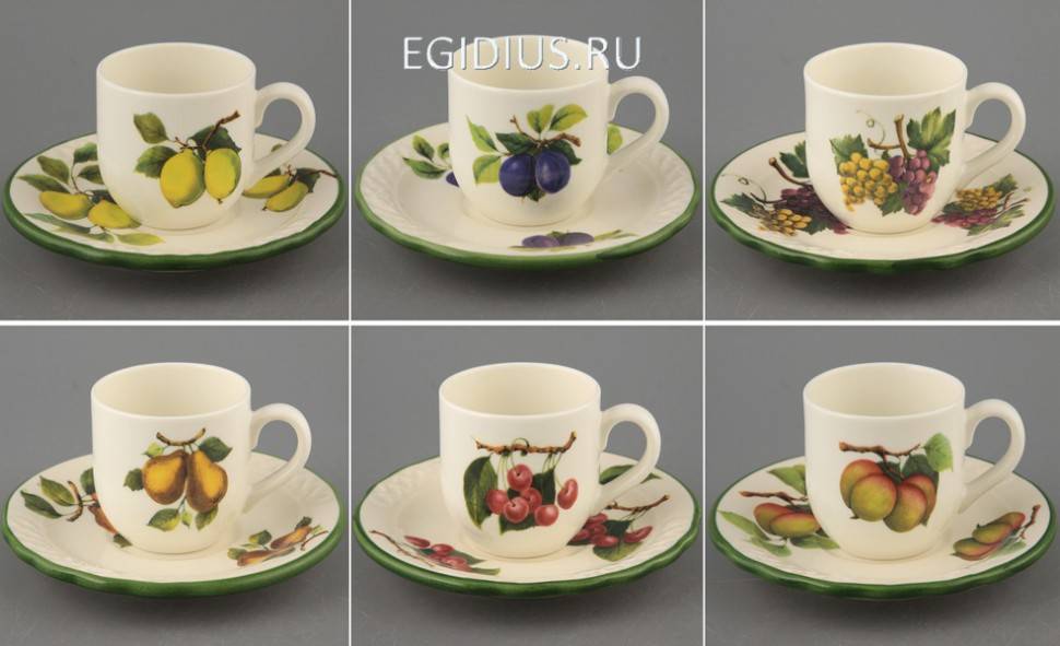 Кофейный набор на 6 персон 12 пр. "корзина с фруктами" 150 мл. 302-105 фото 1 &mdash; Egidius.ru