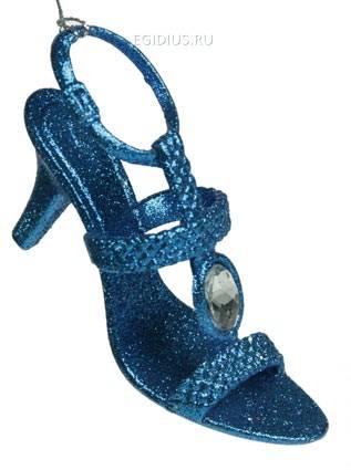 Игрушка ёлочная Туфелька голубой 12см 151-134 фото 1 &mdash; Egidius.ru