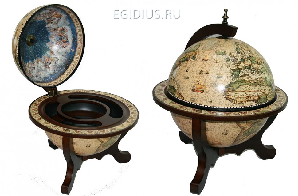 Глобус бар "Сокровища древнего мира" настольный d=33см, 45*45*59 100-053 фото 1 &mdash; Egidius.ru