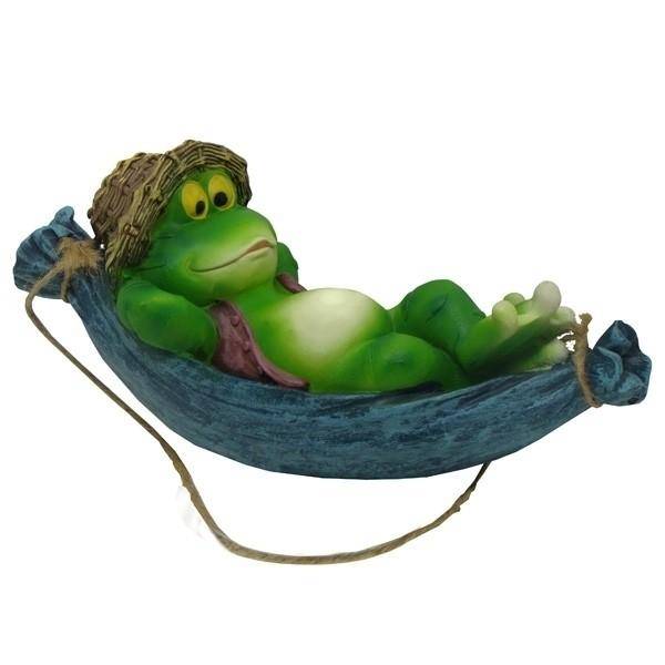 Фигура садовая навесная "Лягушка в гамаке" L30W13H14.5см 81-6682 фото 1 — Egidius.ru