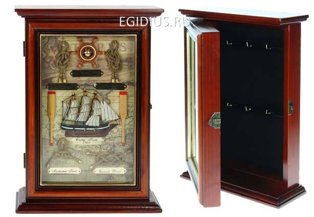 Коллаж-ключница Парусник 23*9*33см 104-075 фото 1 — Egidius.ru