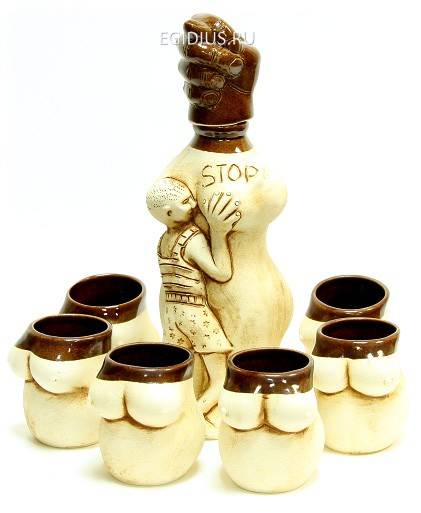 Набор штоф + 6 рюмок "Бюст" 800-016 фото 1 — Egidius.ru