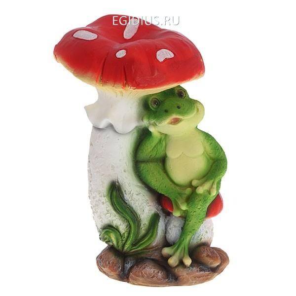 Фигура для сада Мухомор с лягушонком L25.5W19H36 81-6217 фото 1 — Egidius.ru