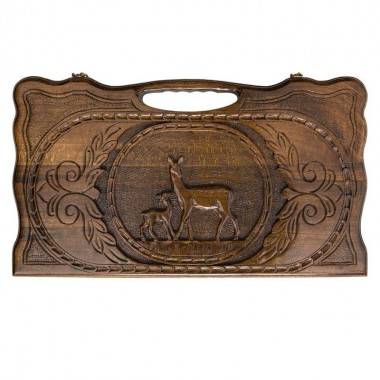 Настольная игра: Нарды резные &quot;Олень&quot; с ручкой 50, Haleyan 4-2-037 — Egidius.ru