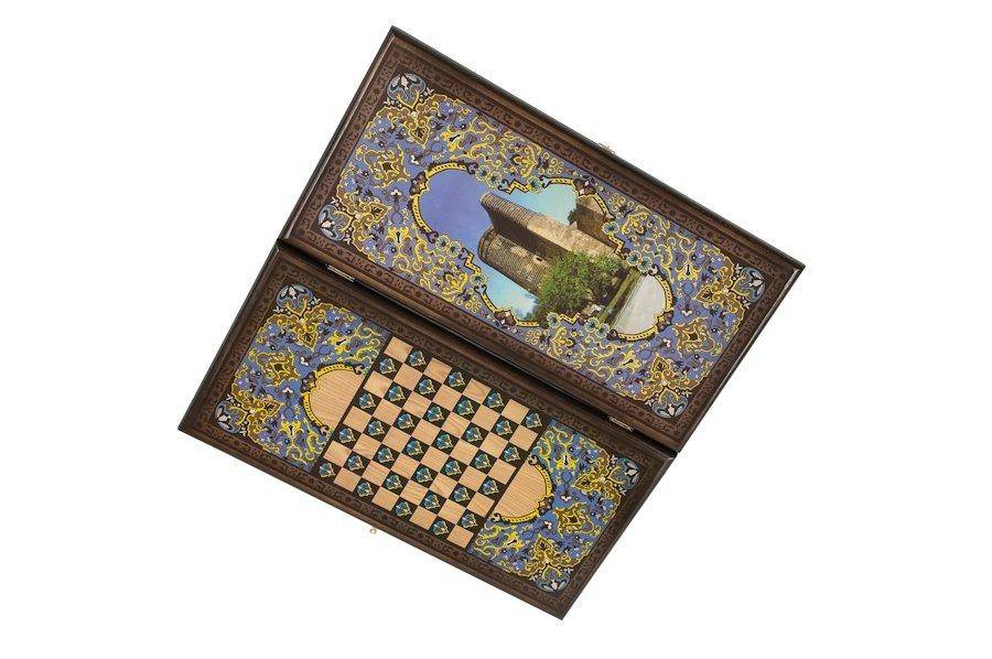 Настольная игра: Нарды + шашки "Сирия Башня" малые 4-2-312 фото 1 — Egidius.ru