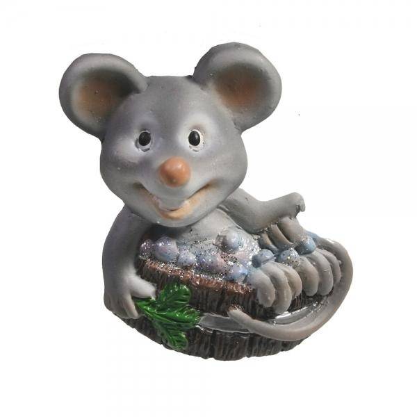 Магнит Мышонок в кадушке (серый) L6,5 W2 H4,5 см 82-0914 фото 1 &mdash; Egidius.ru