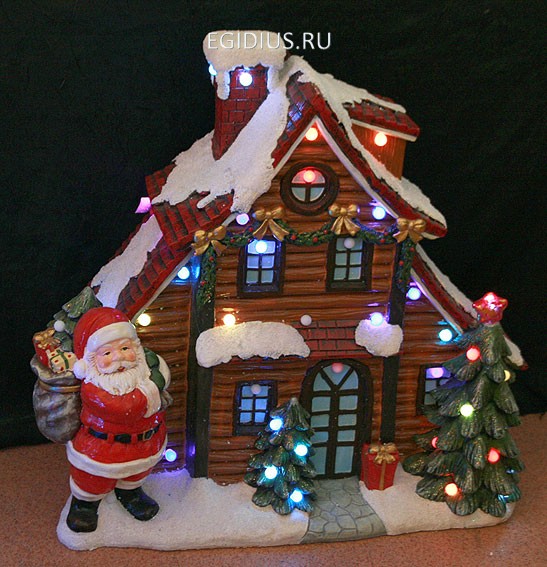 Новогодняя композиция Домик Деда Мороза с подсветкой 84*41*81см  150-566 фото 1 — Egidius.ru