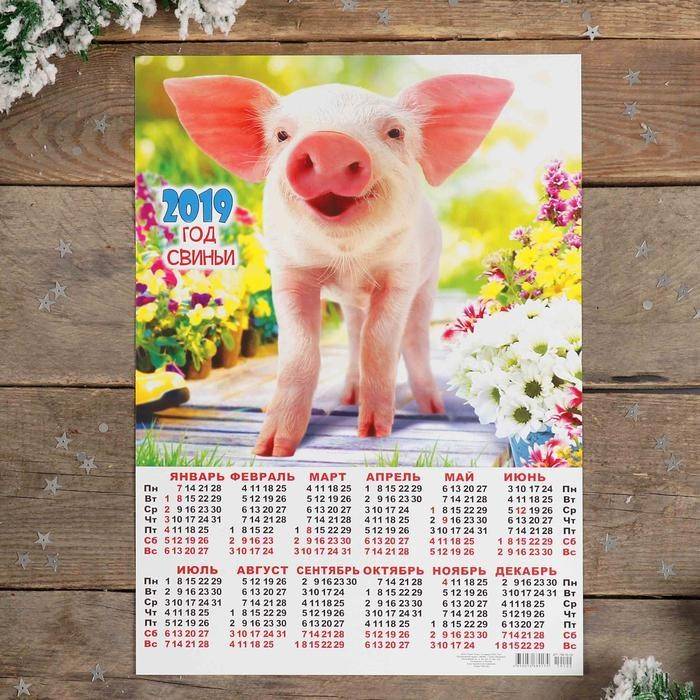 Календарь листовой А3 "Символ года - 2019 - 2" 29х42см  813-050 фото 1 — Egidius.ru